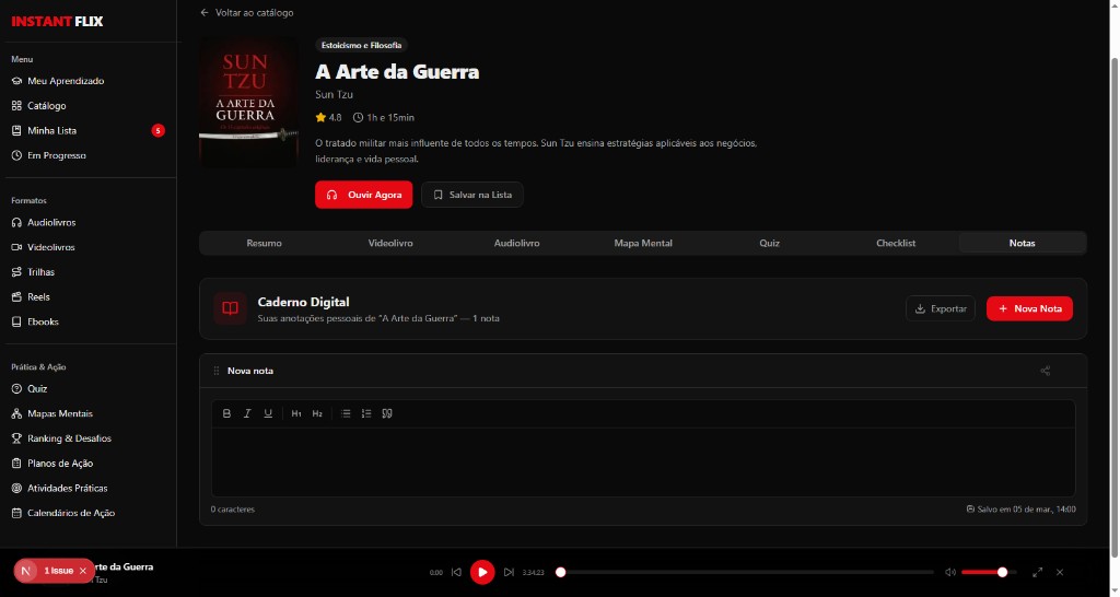 Caderno digital do Instantflix